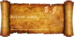 Bálind Judit névjegykártya